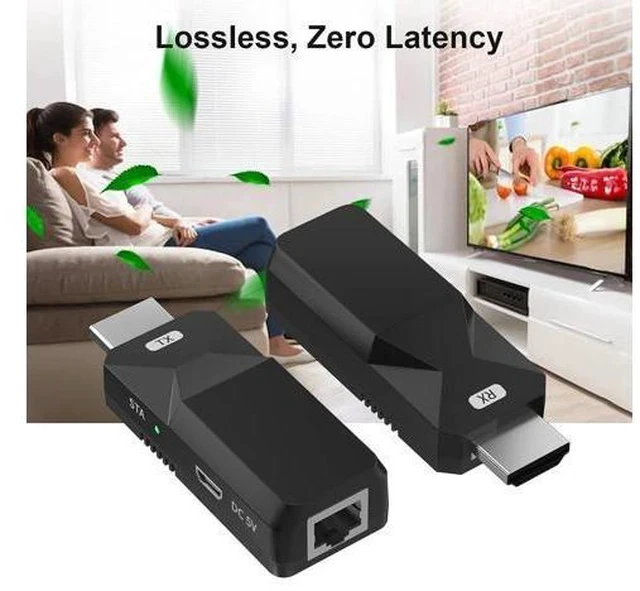 Alt view image 5 of 7 - 1080P HDMI Extender, Use Cat5e/6 Ethernet Cable Extend Audio and Video Signals up to 165 Feet with Lossless Transmission