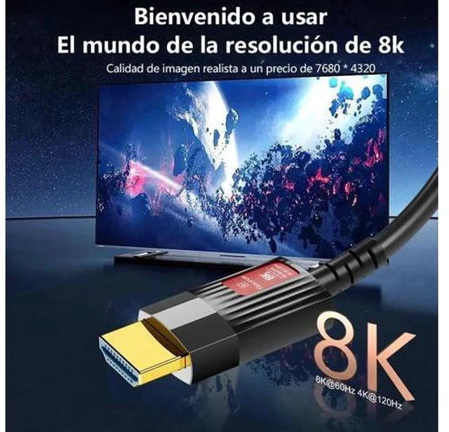 Alt view image 2 of 7 - 8K HDMI 2.1 Fiber Optic Cable 8K 60Hz 4K 120Hz Ultra High Speed 48Gbps HDR eARC HDCP Optical Fiber HDMI Cables For HDTV Laptop Projector TV Box PS - 5M/16ft