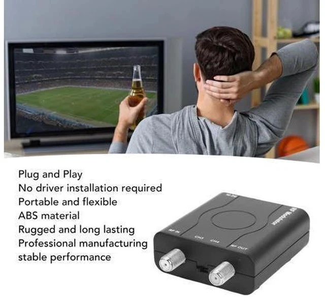 Alt view image 3 of 7 - HDM61 HDMI to Coax Adapter, 1080P HDMI to RF Converter with NTSC Format Output CH3/CH4 Plug and Play RF Modulator for TV Antenna Signal