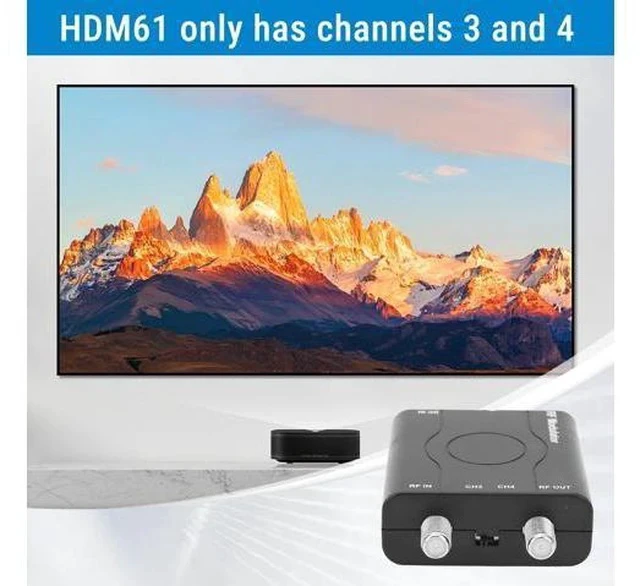 Alt view image 4 of 7 - HDM61 HDMI to Coax Adapter, 1080P HDMI to RF Converter with NTSC Format Output CH3/CH4 Plug and Play RF Modulator for TV Antenna Signal