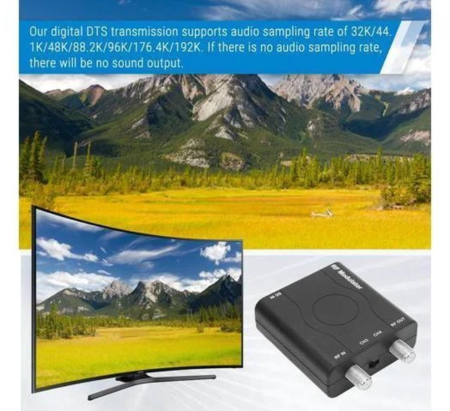 Alt view image 5 of 7 - HDM61 HDMI to Coax Adapter, 1080P HDMI to RF Converter with NTSC Format Output CH3/CH4 Plug and Play RF Modulator for TV Antenna Signal