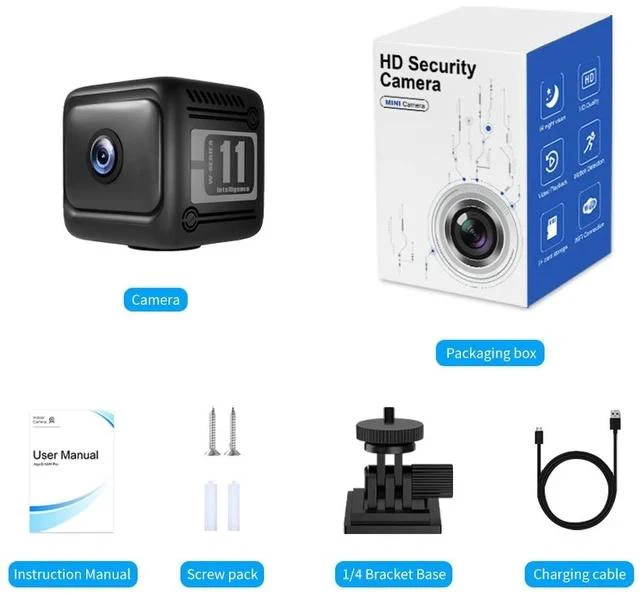 Alt view image 7 of 7 - W11 1080P WiFi Action Camera HD Video, Remote Monitoring, Outdoor Sports Recorder, Home Security, Wearable Design