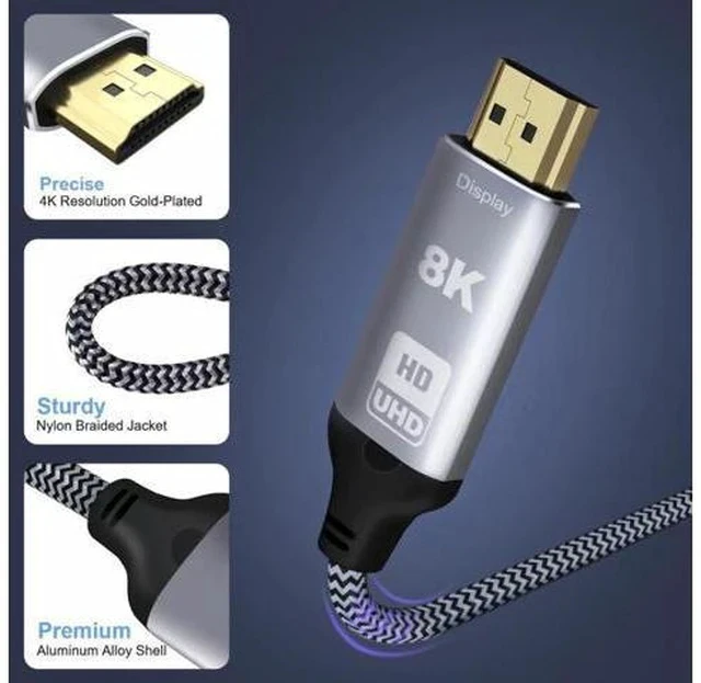 Alt view image 2 of 6 - USB4 USB-C Type-C Source to HDTV 2.0 Display 8K UHD 4K DP to HDTV Male Monitor Cable Connector 1.8m 6ft