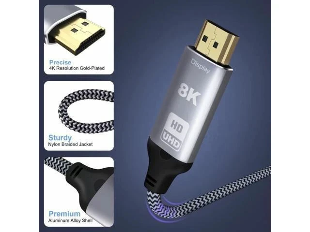 Alt view image 5 of 6 - USB4 USB-C Type-C Source to HDTV 2.0 Display 8K UHD 4K DP to HDTV Male Monitor Cable Connector 1.8m 6ft