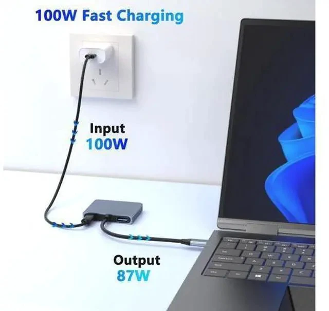 Alt view image 5 of 5 - USB C to Dual HDMI Adapter, HDMI Splitter for Dual Monitors Support C to 2 HD Splitter Extended Display for Type C Devices, MacOS only Mirrors Same Screen(SST), Windows Extend Two Different Screen