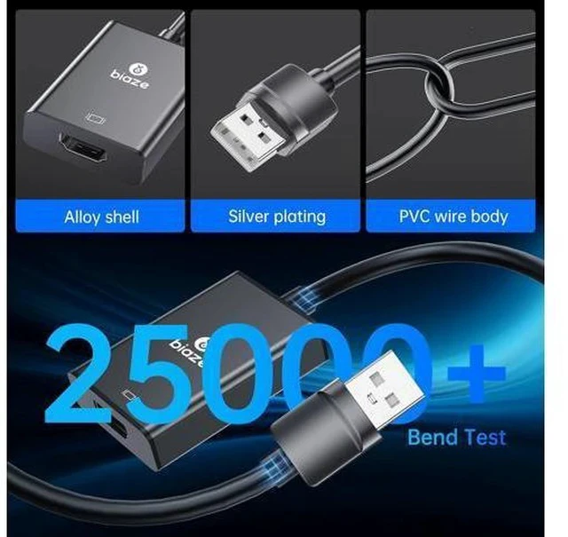 Alt view image 3 of 6 - USB to HDMI Converter Supports 4K@60Hz HDR Compatible with laptops/desktops/TVs/Monitors/projectors. HDMI to USB Adapter Compatible with Windows/Mac Systems (USB to HDMI Converter)