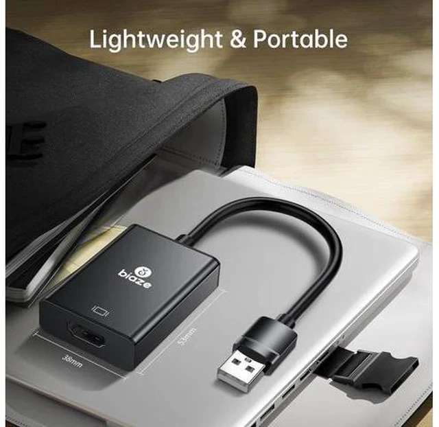 Alt view image 6 of 6 - USB to HDMI Converter Supports 4K@60Hz HDR Compatible with laptops/desktops/TVs/Monitors/projectors. HDMI to USB Adapter Compatible with Windows/Mac Systems (USB to HDMI Converter)
