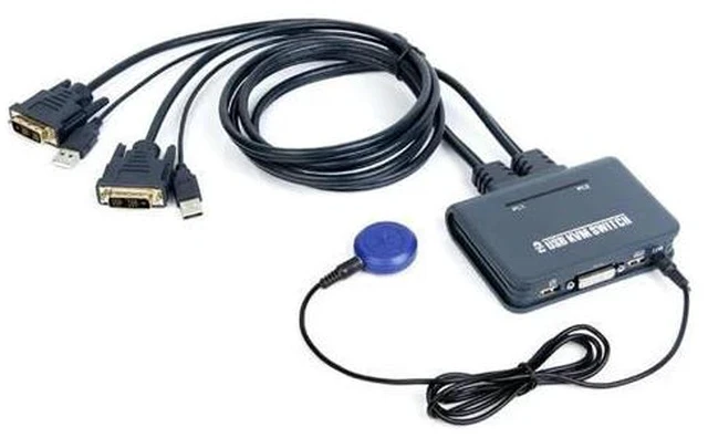 Alt view image 4 of 5 - 2 Ports VGA DVI 4K HDMI-compatible KVM Switch Keyboard Mouse USB Share Switcher Splitter Box With Remote Split KVM Controller(HD KVM)