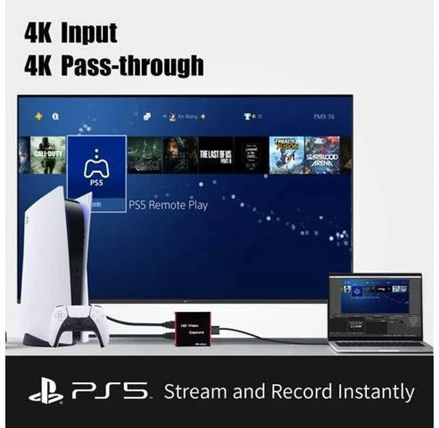 Alt view image 3 of 7 - USB3.0 4K HDMI Video Capture Card, 1080P 60FPS HD Game Capture Device Cam Link with HDMI Passthrough Work with Xbox PS5 PS4 Switch DSLR for OBS Twitch Live Streaming and Recording