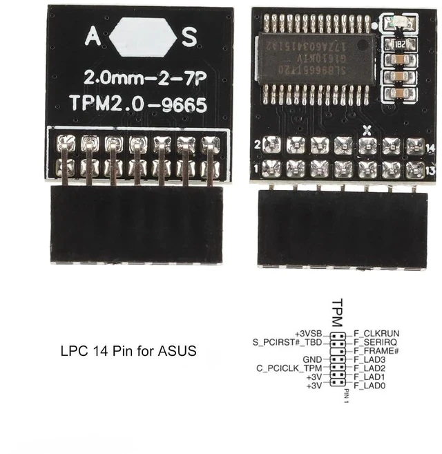 Alt view image 7 of 7 - TPM 2.0 Module Chip with 14 Pin Security Module for Motherboards,