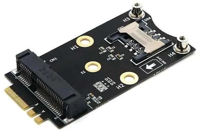 Main image of NGFF M.2 A+E Key to Mini PCIe Adapter 3G / 4G / WiFi Module Converter with SIM Card Slot for WWAN / IoT / Embedded Systems