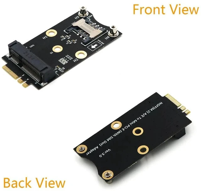 Alt view image 7 of 7 - NGFF M.2 A+E Key to Mini PCIe Adapter 3G / 4G / WiFi Module Converter with SIM Card Slot for WWAN / IoT / Embedded Systems