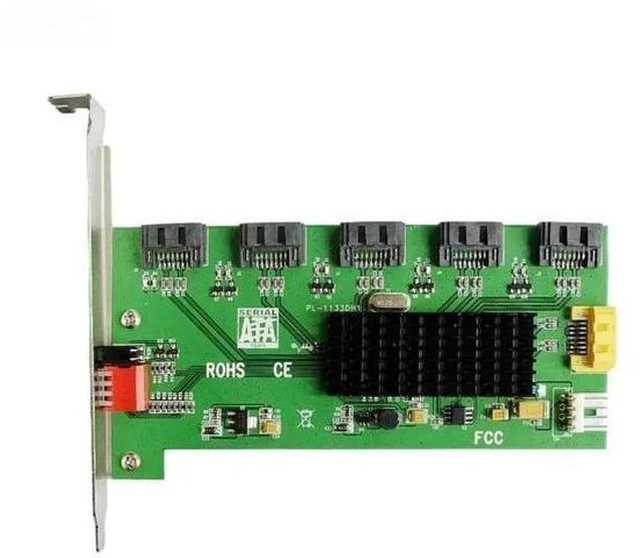 Main image of 1-to-5 Port SATA 2.0 RAID Controller Card, Support RAID 0/1/5/10 & SATA Port Multiplier, Easy DIP Switch RAID Setup, Standard Bracket Mount for SATA HDD SSD