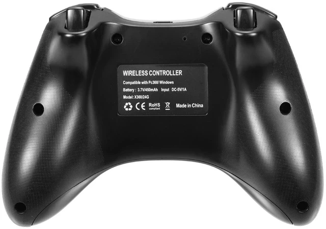 Alt view image 2 of 3 - 2.4G Wireless Game Controller for PC/Laptop Dual Vibration Feedback, Plug-and-Play, Ergonomic Design for Steam/Windows Gaming - black