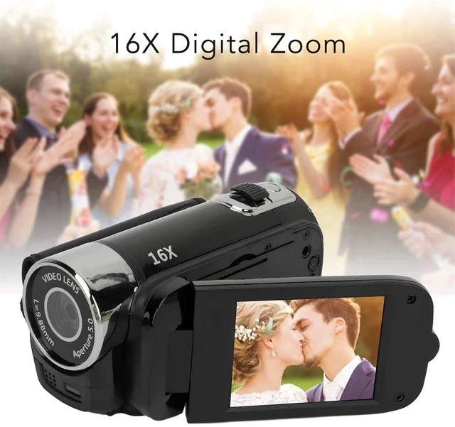 Alt view image 2 of 7 - D90 Digital Video Camera - 1080P 16MP Handheld Video Camcorder 16x Digital Zoom Video Camera with 2.7in TFT Rotatable Screen, HD Video Recorder Camera with Fill Light (Black)