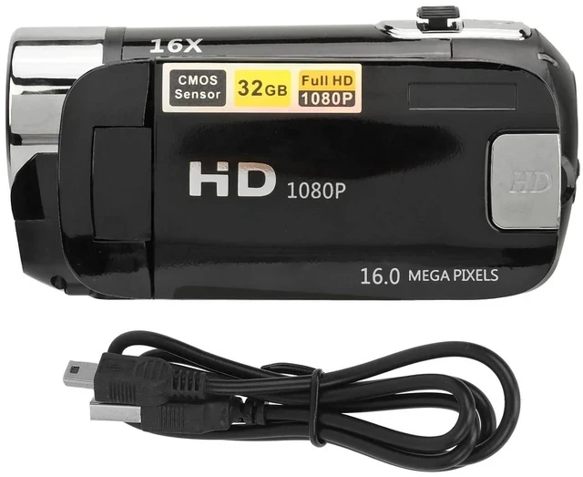Alt view image 7 of 7 - D90 Digital Video Camera - 1080P 16MP Handheld Video Camcorder 16x Digital Zoom Video Camera with 2.7in TFT Rotatable Screen, HD Video Recorder Camera with Fill Light (Black)