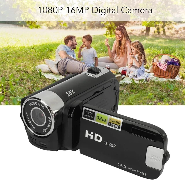 Alt view image 5 of 7 - D90 Digital Video Camera - 1080P 16MP Handheld Video Camcorder 16x Digital Zoom Video Camera with 2.7in TFT Rotatable Screen, HD Video Recorder Camera with Fill Light (Black)