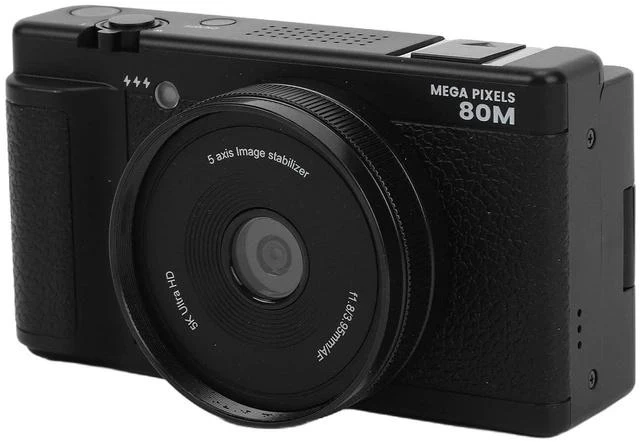 Main image of 5K Compact Digital Camera, 2.8 Inch 270 Degree Flip Screen, Built in Flash and 18X Digital Zoom, 80MP Digital Point and Shoot Camera for Photography (Black)