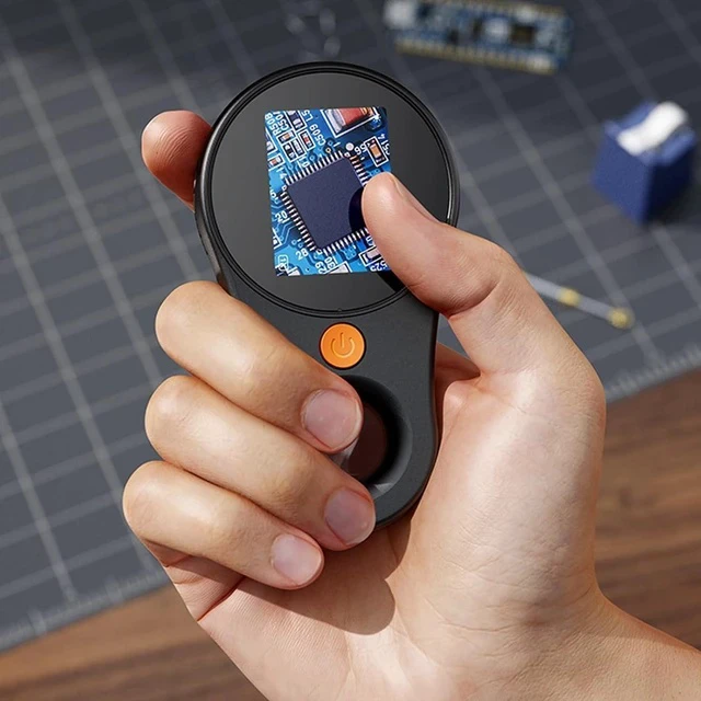 Alt view image 5 of 7 - Macro Digital Microscope Portable, Hand Held Digital Magnifying Glass with 2.0 inch Color Screen,500x Magnification,Built - in 8LEDs,2MP, 400mAh Rechargeable Battery, (Black)