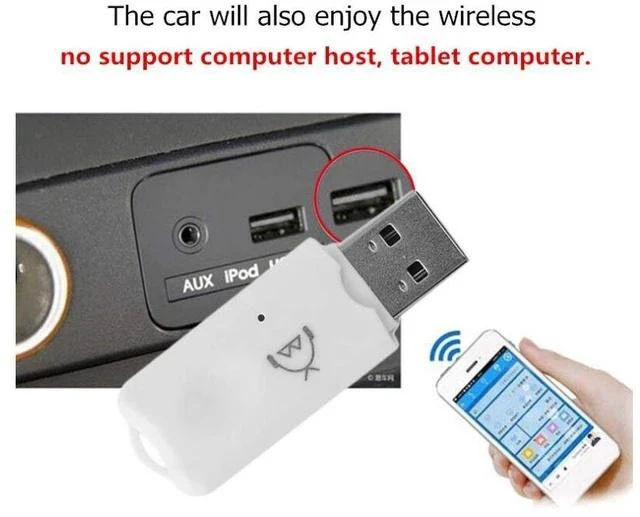 Alt view image 2 of 7 - USB Bluetooth Audio Receiver AUX Car Audio Receiver, Bluetooth V2.1 Adapter, Wireless Music Streaming Dongle for Car / Home Stereo / Speaker