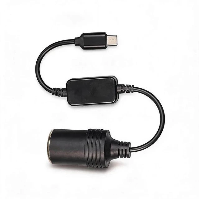 Main image of USB C Port to 12V Car Cigarette Lighter Socket Female Converter Adapter,5V USB C to 12V DC Adapter for Car Electronics Accessories 11.8in