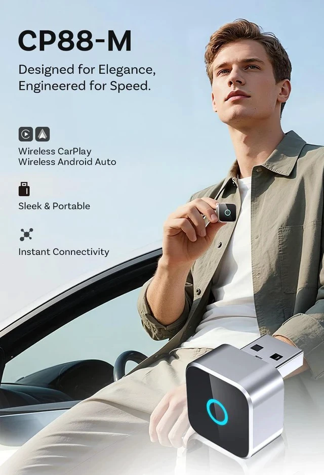 Alt view image 4 of 7 - Wireless CarPlay Adapter Mini Cube Android Auto Car AI Box, Plug and Play Wireless CarPlay Dongle for Factory CarPlay Vehicles, WiFi Auto Connection Car Multimedia Streaming Box