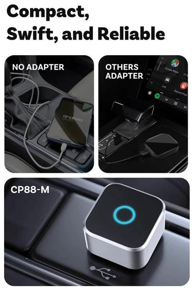 Alt view image 6 of 7 - Wireless CarPlay Adapter Mini Cube Android Auto Car AI Box, Plug and Play Wireless CarPlay Dongle for Factory CarPlay Vehicles, WiFi Auto Connection Car Multimedia Streaming Box