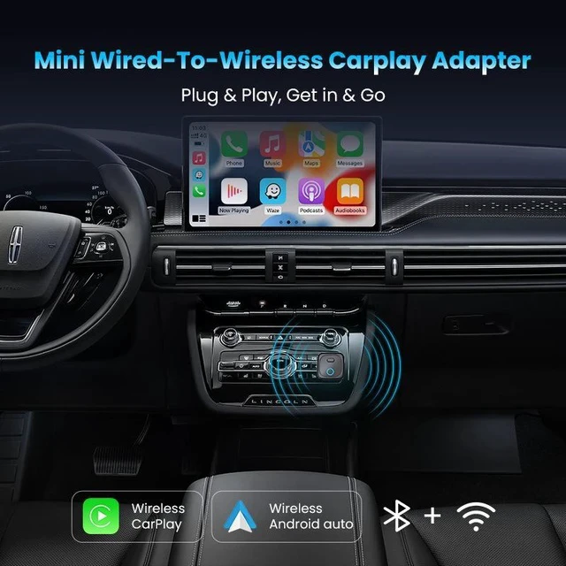 Alt view image 5 of 5 - Wireless CarPlay & Android Auto Adapter 2 in 1 Car AI Box, Plug and Play CarPlay Module for Factory Wired CarPlay Vehicles, WiFi Auto Connect Car Multimedia Streaming Dongle Compatible