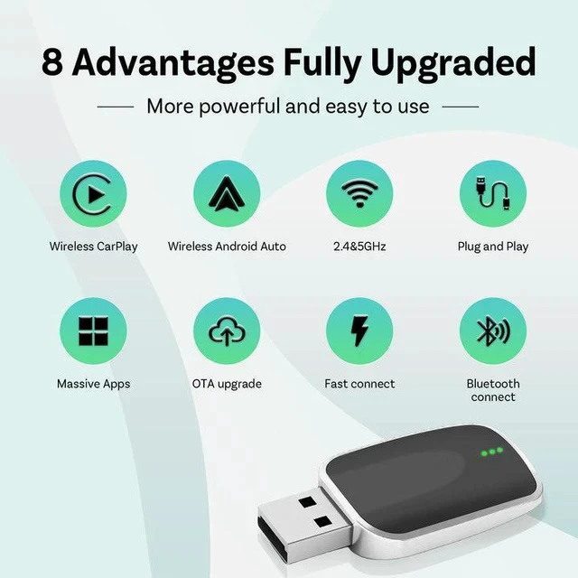 Alt view image 4 of 7 - Wireless CarPlay Box Smart Car Connectivity CarPlay Dongle, Plug and Play WiFi Auto Connect Adapter USB Dongle Compatible for Factory CarPlay Vehicles Hands-Free Calling Navigation