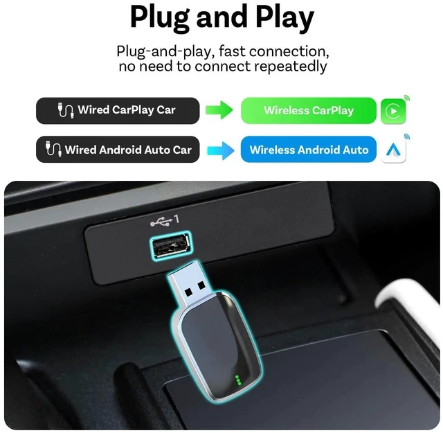 Alt view image 3 of 7 - Wireless CarPlay Box Smart Car Connectivity CarPlay Dongle, Plug and Play WiFi Auto Connect Adapter USB Dongle Compatible for Factory CarPlay Vehicles Hands-Free Calling Navigation