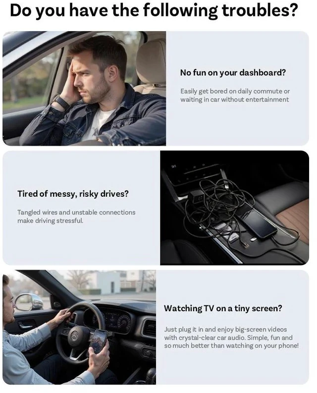 Alt view image 7 of 7 - Wired to Wireless CarPlay Box Android Auto Car Connectivity Module, Plug and Play CarPlay Wireless Adapter Dongle for Factory Wired CarPlay Vehicles, Auto Connect Car Multimedia Streaming Box Compatib