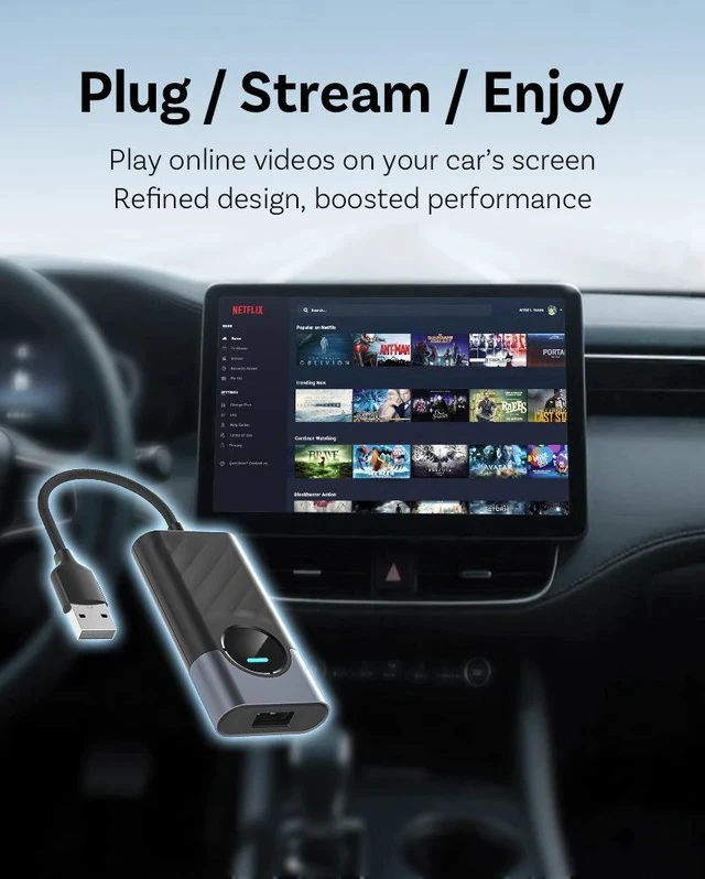 Alt view image 4 of 7 - Wired to Wireless CarPlay Box Android Auto Car Connectivity Module, Plug and Play CarPlay Wireless Adapter Dongle for Factory Wired CarPlay Vehicles, Auto Connect Car Multimedia Streaming Box Compatib