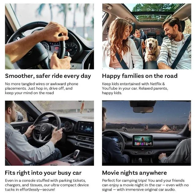 Alt view image 3 of 7 - Wired to Wireless CarPlay Box Android Auto Car Connectivity Module, Plug and Play CarPlay Wireless Adapter Dongle for Factory Wired CarPlay Vehicles, Auto Connect Car Multimedia Streaming Box Compatib