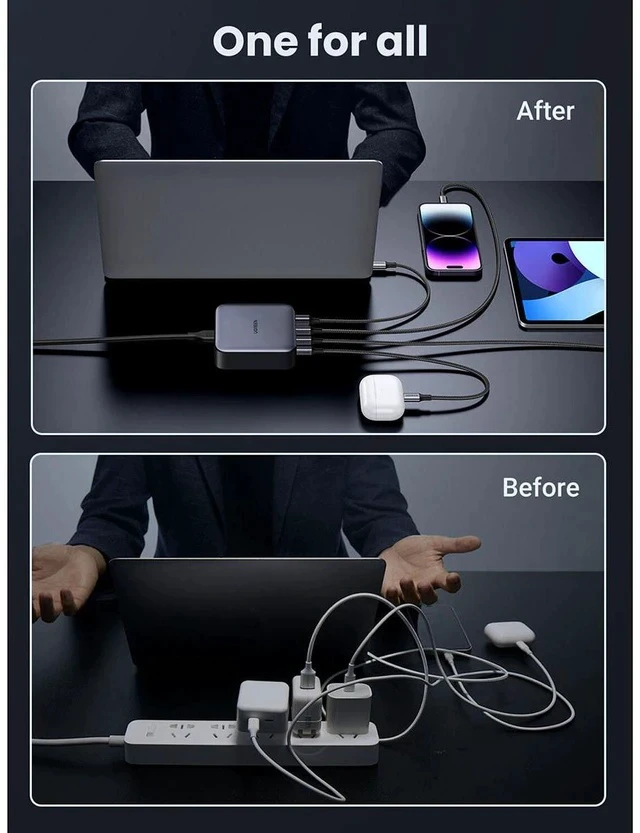 Alt view image 2 of 7 - UGREEN Nexode 100W 4-Port USB Desktop Charger