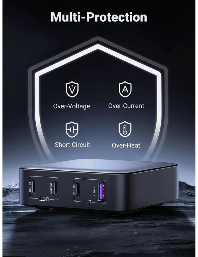 Alt view image 5 of 7 - UGREEN Nexode 100W 4-Port USB Desktop Charger
