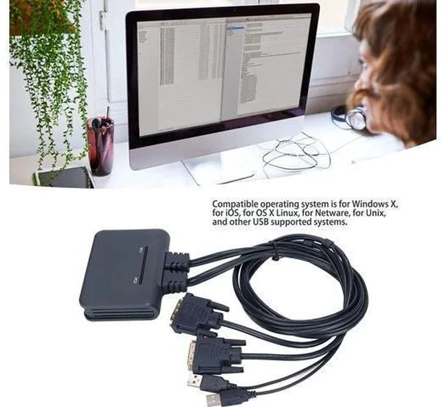 Alt view image 2 of 7 - 070 HD Multimedia Interface KVM Switch Portable USB KVM Switch 2 Ports Wired HD Multimedia Interface KVM Switch for Home Entertainment Office USB KVM Switch (21UDB)