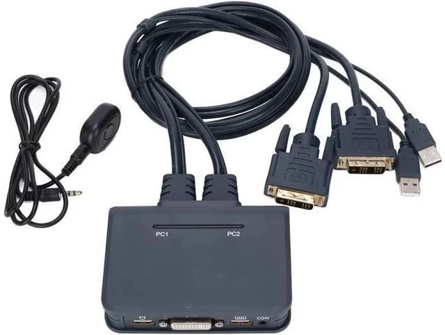 Alt view image 4 of 7 - 070 HD Multimedia Interface KVM Switch Portable USB KVM Switch 2 Ports Wired HD Multimedia Interface KVM Switch for Home Entertainment Office USB KVM Switch (21UDB)