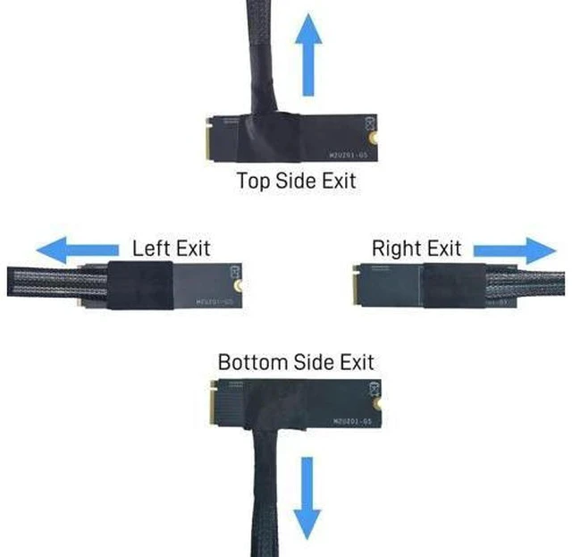 Alt view image 4 of 4 - PCIe 5.0 M.2 NVMe to SFF-8639 U.2 Adapter Cable with 15Pin SATA Power, Bottom Side Exit Design, 1.6FT / 50CM M.2 to U.2 SSD Converter Cord