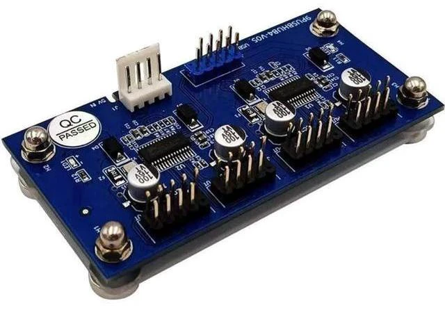 Main image of 9-Pin USB 2.0 Header Splitter, 1 to 4 Female Extension Cable, Motherboard Internal 2 to 8-Port USB Hub with Power Supply & Magnetic Base