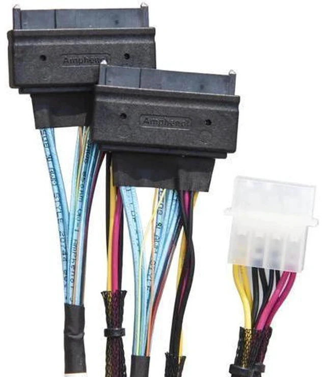 Alt view image 3 of 5 - 75CM 74Pin to Dual 68Pin Data Cable with Power, PCIe 8X to Dual Channel Conversion Cord