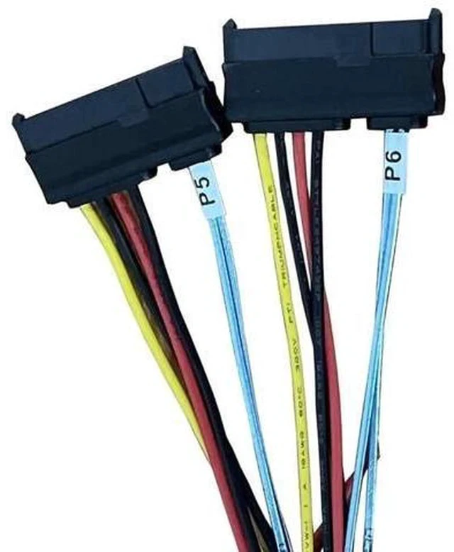 Alt view image 3 of 3 - PCIe 5.0 MCIO 74Pin x8 to 8×29Pin Splitter Cable with 4 Molex Big 4-Pin Power, 100cm Server Storage Cable