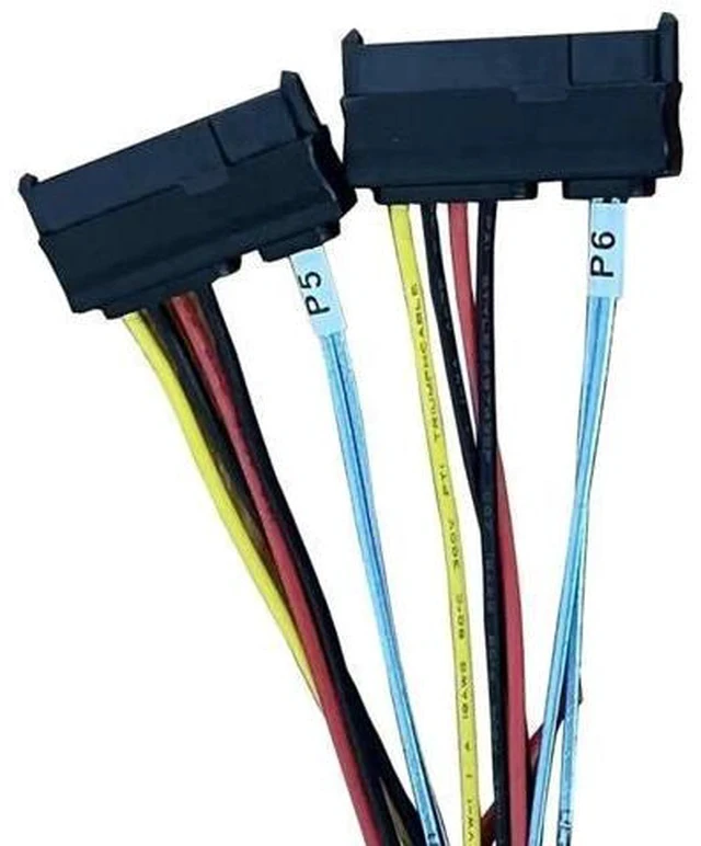 Alt view image 2 of 3 - SFF-8654 SlimSAS 74Pin x8 to 8×SFF-8482 29Pin Splitter Cable, With 4 Molex Big 4Pin Power Connectors, 100cm Server Storage Cable