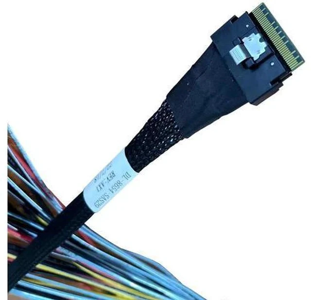 Alt view image 3 of 3 - SFF-8654 SlimSAS 74Pin x8 to 8×SFF-8482 29Pin Splitter Cable, With 4 Molex Big 4Pin Power Connectors, 100cm Server Storage Cable