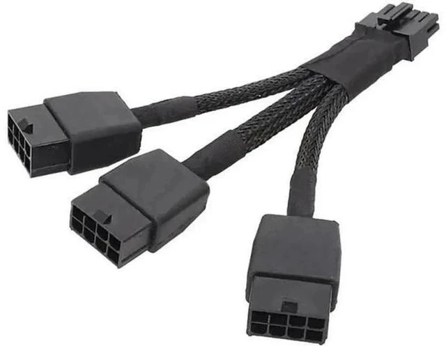 Alt view image 2 of 6 - 12VHPWR 12Pin to 3×8Pin PCIe GPU Power Adapter Cable for RTX 3060Ti/3070/3080/3090