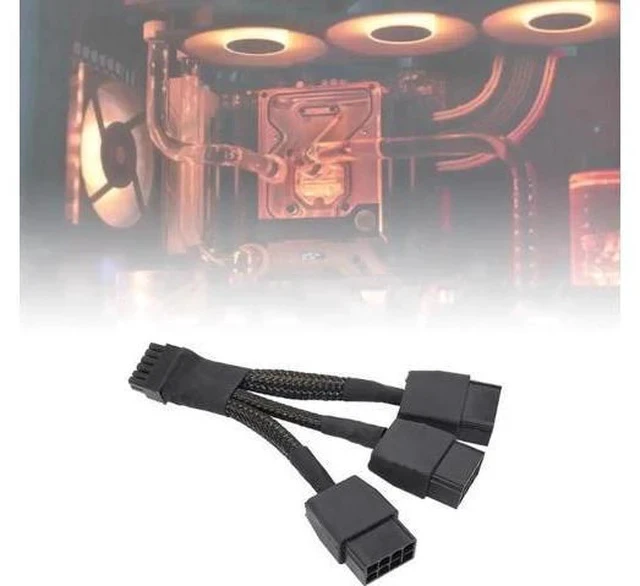 Alt view image 4 of 6 - 12VHPWR 12Pin to 3×8Pin PCIe GPU Power Adapter Cable for RTX 3060Ti/3070/3080/3090