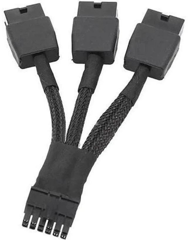 Alt view image 6 of 6 - 12VHPWR 12Pin to 3×8Pin PCIe GPU Power Adapter Cable for RTX 3060Ti/3070/3080/3090