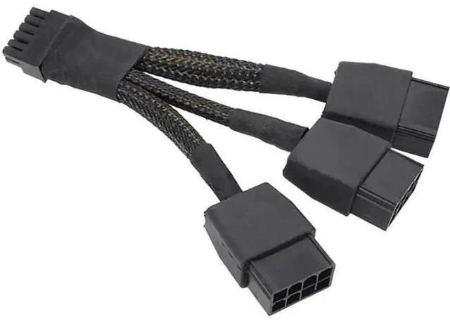 Alt view image 5 of 6 - 12VHPWR 12Pin to 3×8Pin PCIe GPU Power Adapter Cable Compatible with NVIDIA RTX 3060Ti/3070/3080/3090 Ampere Series