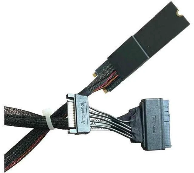 Alt view image 3 of 4 - PCIe 4.0 M.2 NGFF M-Key Host to U.2 SFF-8639 NVMe SSD Converter Adapter, Enterprise U.2 Storage Expansion Kit with 75CM Long SATA Power Extension Cable
