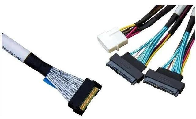 Main image of PCIe 5.0 MCIO Mini Cooledge IO Cable, 74Pin x8 to Dual 68Pin Splitter Cable with Power, 80cm Server Storage Cable
