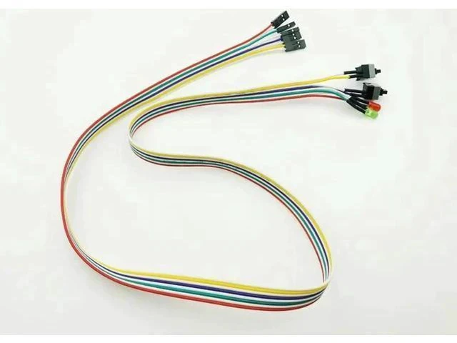 Alt view image 2 of 5 - 10 Pack PC Front Panel Cables, Power Switch + Reset + HDD LED Wires, 66cm Length for Desktop PCs, BTC Mining Rigs & Antminer Devices